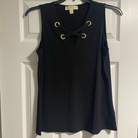 Michael Kors Tops - Michael Kors Black Tank with Gold details